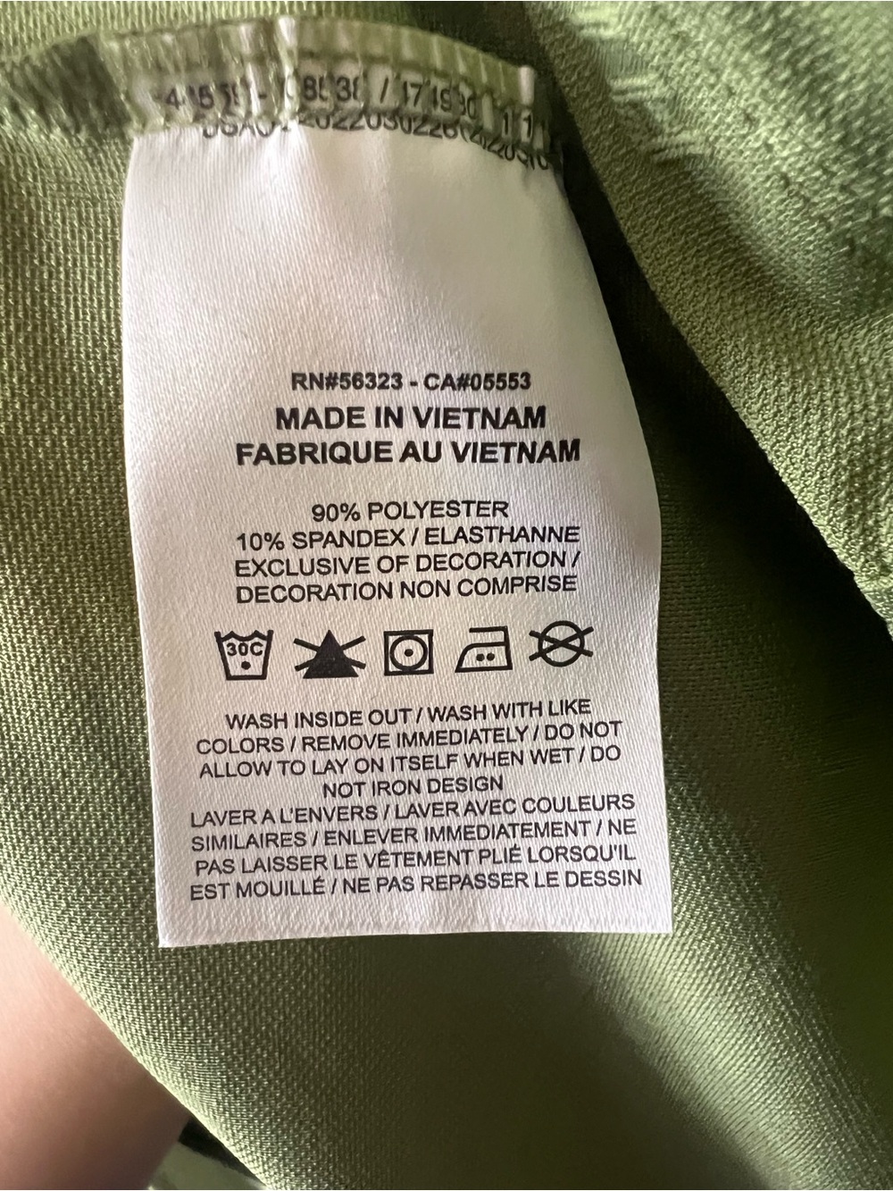 Nike Olive Green Long Sleeve Women's Top with Subtle Embossed Swoosh - Picture 5 of 5